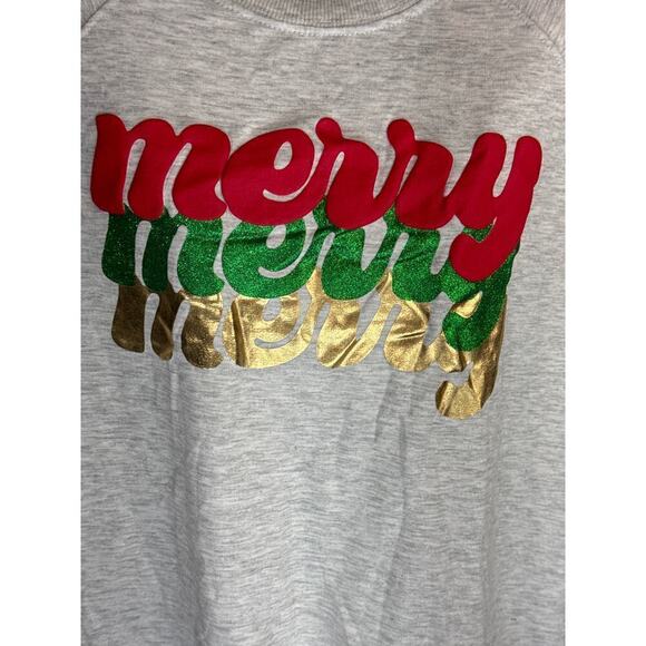 Philosophy‎ Merry Crew Neck Pullover Sweatshirt Gray Women's Small NWT - Picture 2 of 6